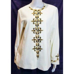 Bob Mackie Dressy Women's Medium Tunic Top Button Front